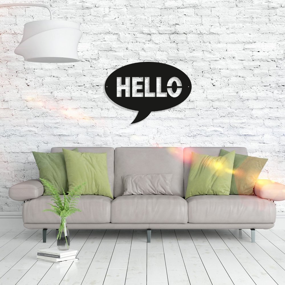 Hello Metal Wall Decor
